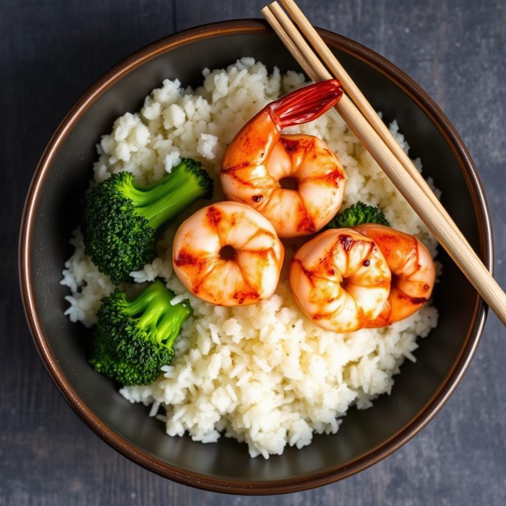 Shrimp Rice & Broccoli Bowl